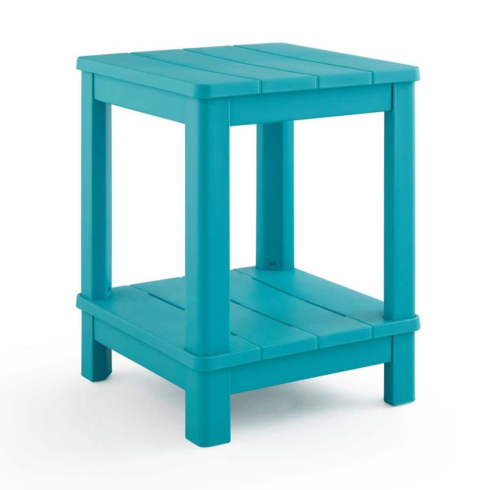 Adams Keter Teal 16 in. Square Resin Deluxe Side Table 259976 - All - Bellso